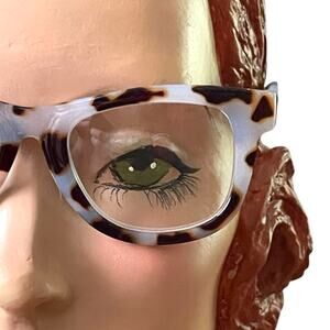 Betsey Johnson +2.00 Reading Glasses Readers Square White Tortoise